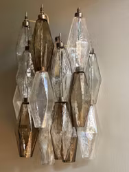 Murano Glass Wall Lamp 'SEDICI' mixed prisms.