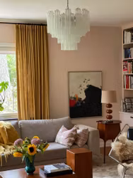 Murano Chandelier 'Tubular'. Medium size. White.