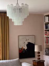 Murano Chandelier 'Tubular'. Medium size. White.