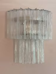 Murano Wall Lamp 'TUBULAR' small size in Clear glass.