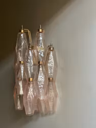 Murano Glass Wall Lamp 'SEDICI' in Pink.