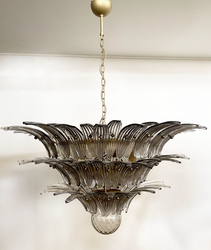 Murano Chandelier 'CORTO' large size SMOKED GREY