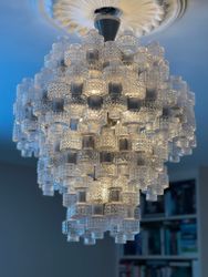 Orrefors Fagerhult Chandelier ’Festival’. 1960's.