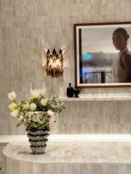 Murano Glass Wall Lamp 'SEDICI' in Brown.