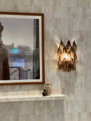 Murano Glass Wall Lamp 'SEDICI' in Brown.