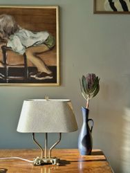 Brass Table Lamp with Double arms. 1940's.