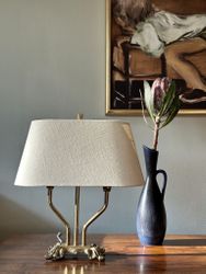 Brass Table Lamp with Double arms. 1940's.