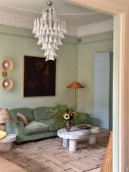 Murano Chandelier • MAZZEGA • size GIANT • white glass