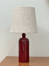 Upsala-Ekeby Stoneware Table Lamp TOKYO in red by Mari Simmulson. 1960s.