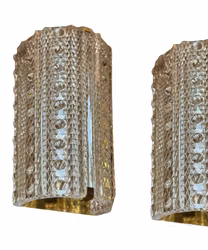 Pair of Large Orrefors Crystal Wall Sconces MEDEA. 1960s