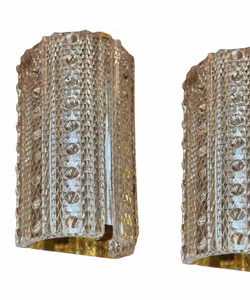 Pair of Large Orrefors Crystal Wall Sconces MEDEA. 1960s