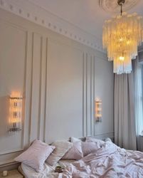 Murano Chandelier • TUBULAR • XL • clear glass