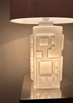Large Swedish Mid-Century Glass Table Lamp in white. 1960's.