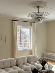 Murano Chandelier 'CORTO' medium size CLEAR GLASS