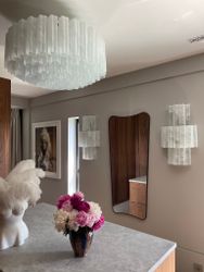 Murano Chandelier Tubular FLAT. XXL. Multicolor.