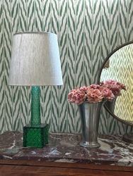 Mid-Century Glass Table Lamp in Green, 1960s.
