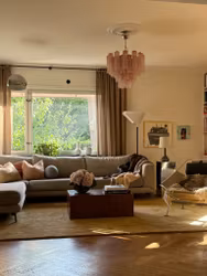 NEW IN! Murano Chandelier • TUBULAR • medium • pink marble.
