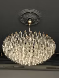 NEW IN! Murano Chandelier 'Flying Saucer' • chrome structure
