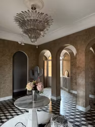 Murano Chandelier 'CORTO' large size SMOKED GREY