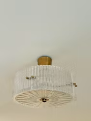 Orrefors Flush Mount with Glass Panels by Carl Fagerlund