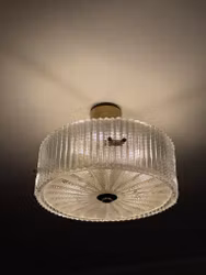 Orrefors Flush Mount with Glass Panels by Carl Fagerlund