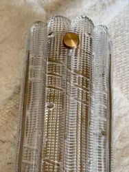 Orrefors LYFA Crystal & Brass Wall Sconce, size XL. 1960s.