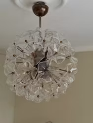 NEW IN!! Floral Murano Chandelier FIORE in clear glass and brass structure