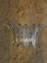 Pair of Murano Wall Lamps CORTO • smoked grey glass