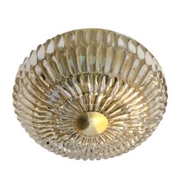 Orrefors Crystal Petal Flush Mount with brass fittings