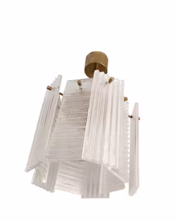 Orrefors pendant with textured glass panels.