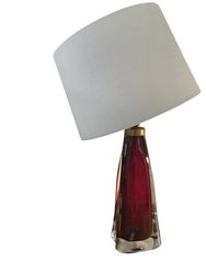 Pair of Orrefors Table Lamp RD-1323 Ruby Red Blown Glass