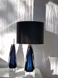 Orrefors pair of Crystal Table Lamps model RD-1323