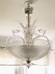 Orrefors Venetian Style Feather Chandelier, attributed Fritz Kurz