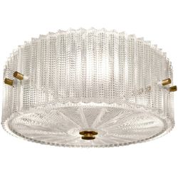 Orrefors Flush Mount with Glass Panels by Carl Fagerlund
