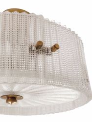 Orrefors Flush Mount with Glass Panels by Carl Fagerlund