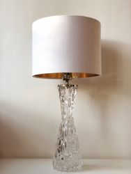 Pair of Orrefors Textured Glass Table lamp RD-1477 by Carl Fagerlund