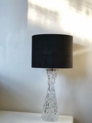 Pair of Orrefors Textured Glass Table lamp RD-1477 by Carl Fagerlund