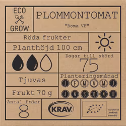 Plommontomat - Roma VF, EKO