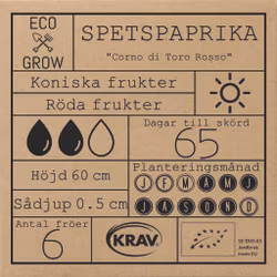 Spetspaprika - Corno di Toro Rosso, EKO