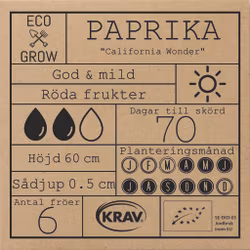 Paprika - California Wonder, EKO