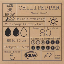 Chilipeppar - Lemon Drop, EKO