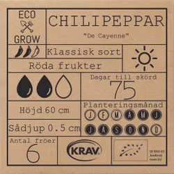Chilipeppar - De Cayenne, EKO