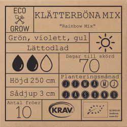 Klätterböna Mix - Rainbow Mix, EKO