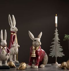 Kanin Klädd Röd Poly 29x16x40cm