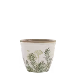 Blommig kruka vintage S