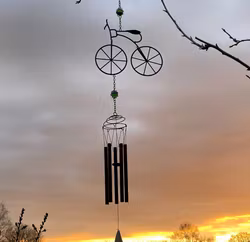 Havedekoration Vindklokke Cykel Farverig