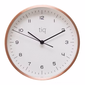 Tiq väggklocka med kopparfärgad ram, 15 cm - KE7756C