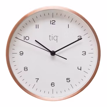 Tiq väggklocka med kopparfärgad ram, 15 cm - KE7756C