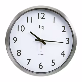 Tiq väggklocka med ram i aluminium, radiokontrollerad, 30 cm - F6664ARC