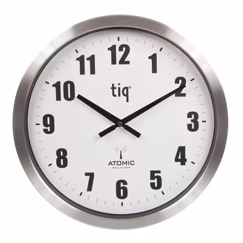 Tiq väggklocka med ram i aluminium, Radiokontrollerad, 30 cm - F6656ARC